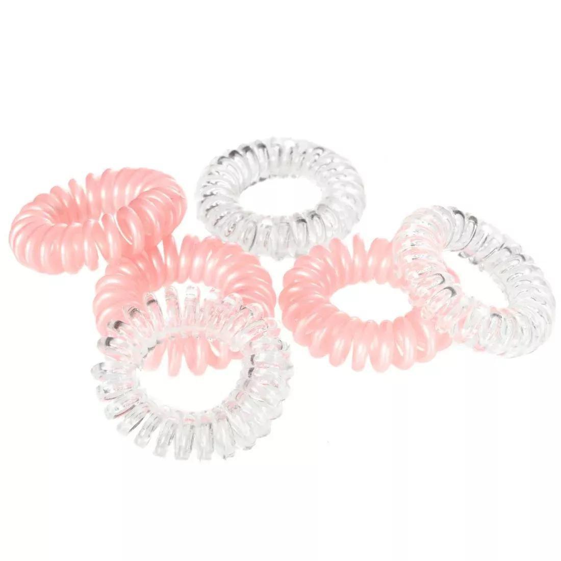 Fitness Hair Scrunchy 6-Pack - Pink/Transparent, Black, No Color, large image number 2