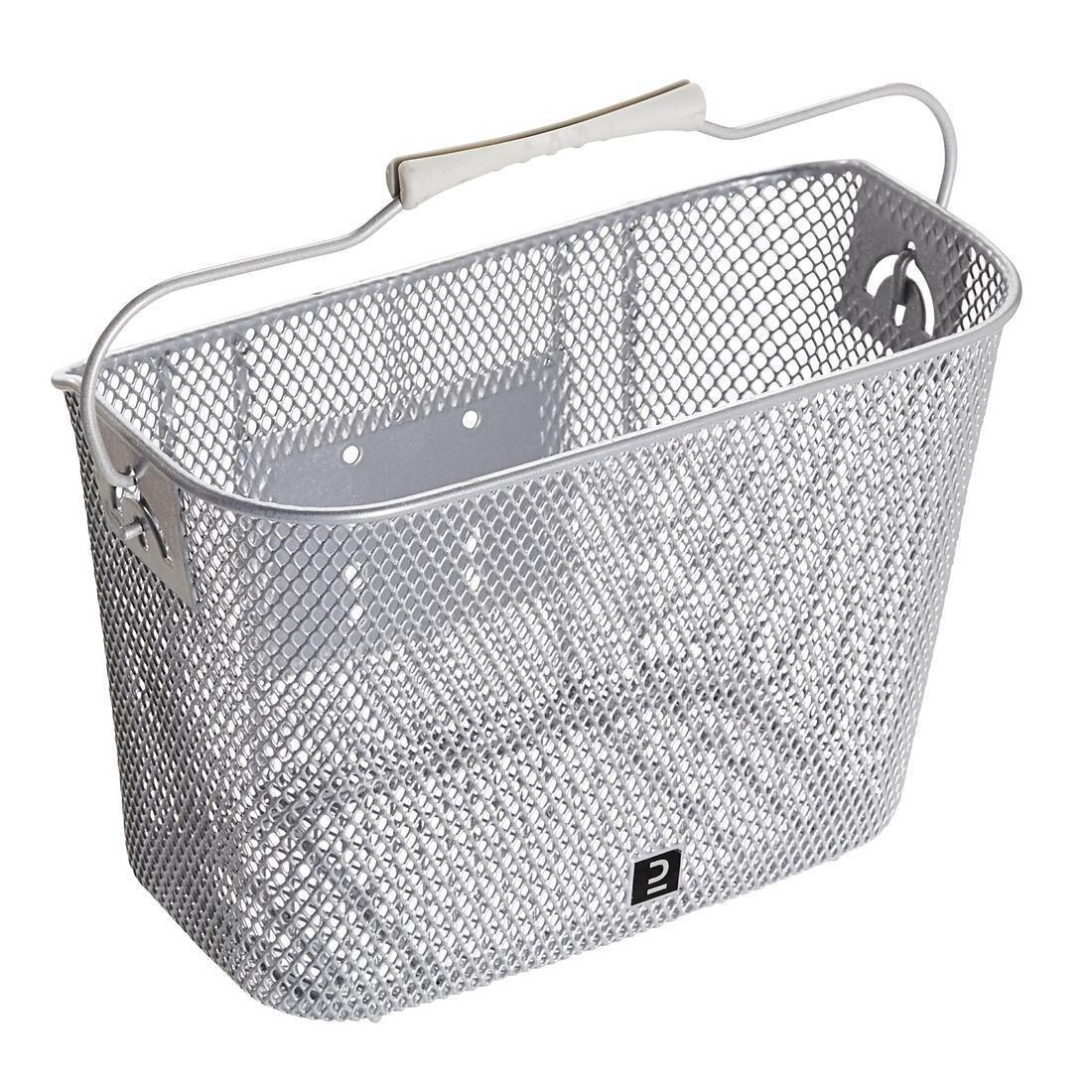 Kids Metal Bike Basket, Grey, No Color, large image number 0