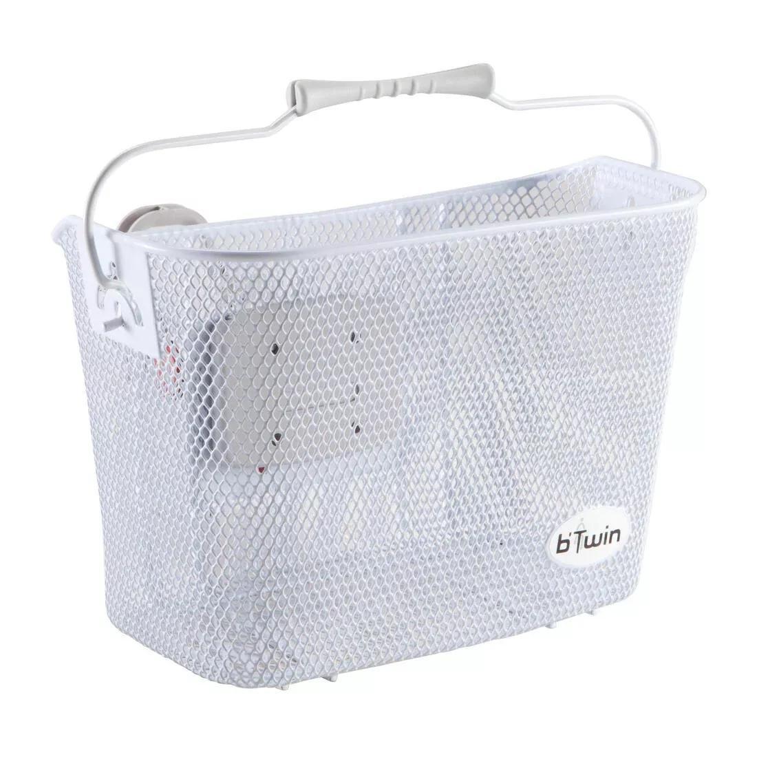 BTWIN - Kids Metal Bike Basket, Grey