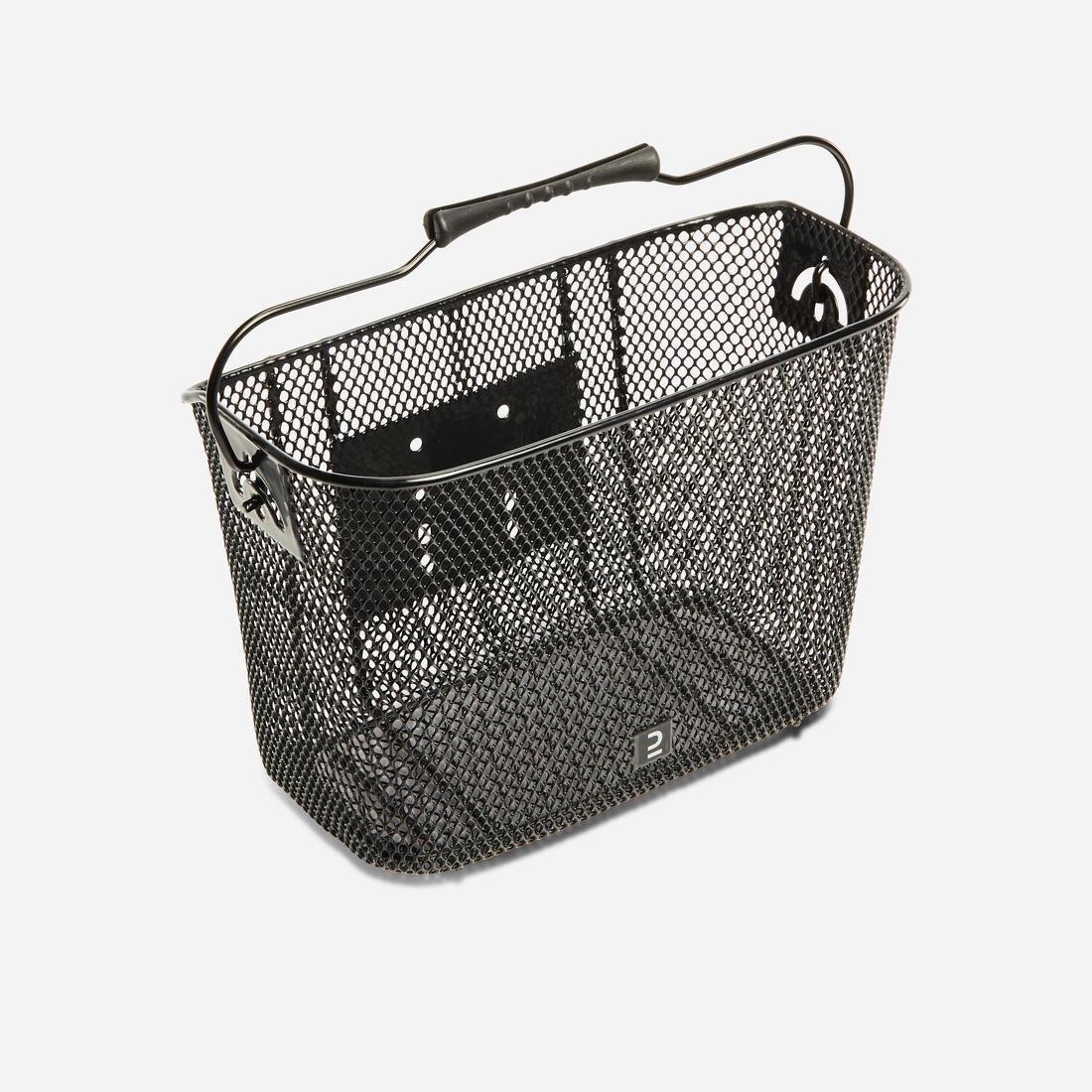 BTWIN - Kids Metal Bike Basket, Grey