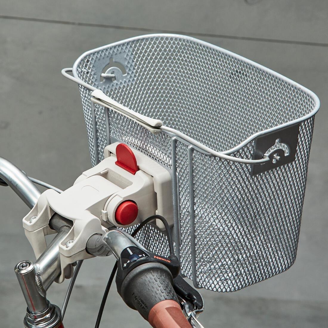 BTWIN - Kids Metal Bike Basket, Grey