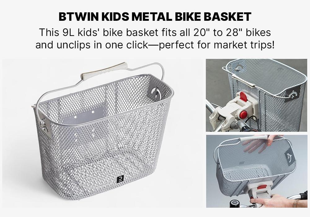 Kids Metal Bike Basket, Grey, No Color, medium