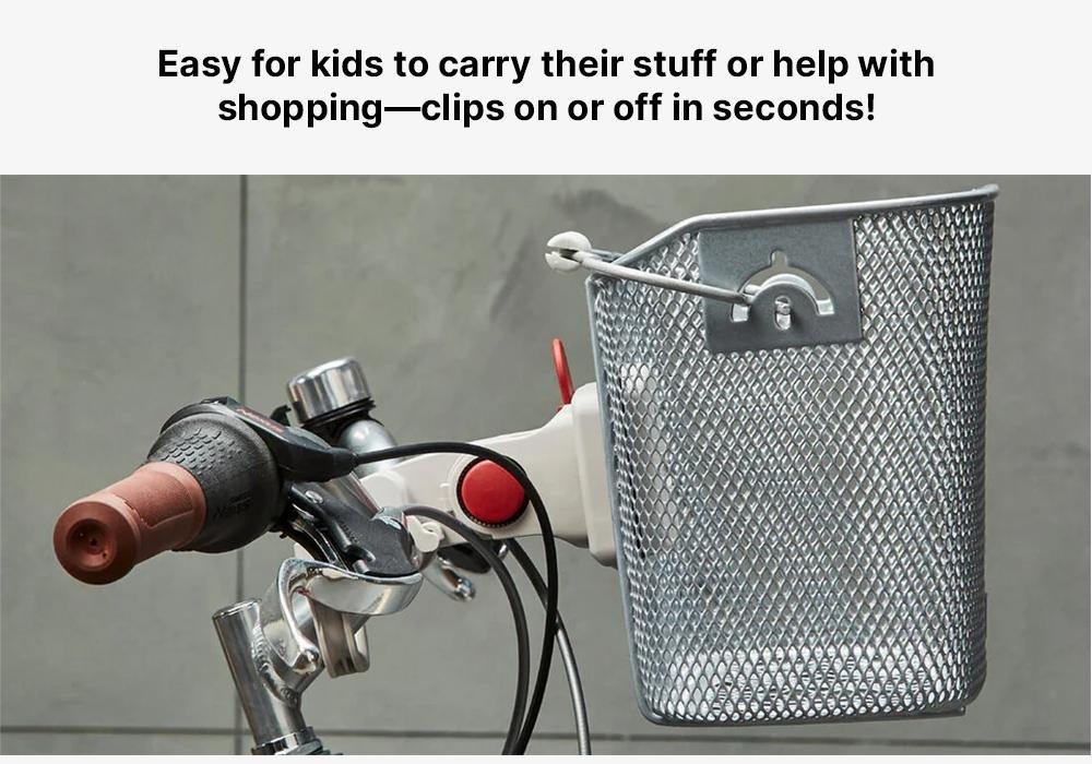 Kids Metal Bike Basket, Grey, No Color, medium