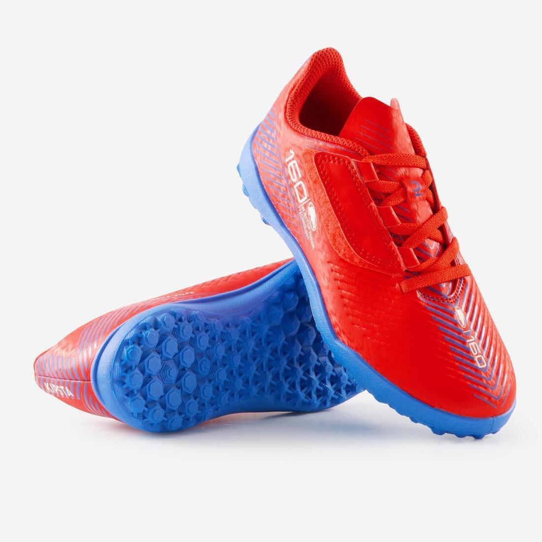 Kids Unisex Rip-Tab Football Boots - 160 Easy Turf, Red, No Color, large image number 2
