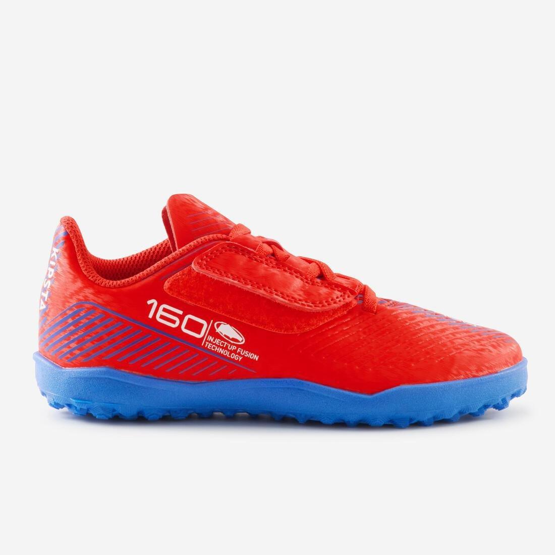 Kids Unisex Rip-Tab Football Boots - 160 Easy Turf, Red, No Color, large image number 9