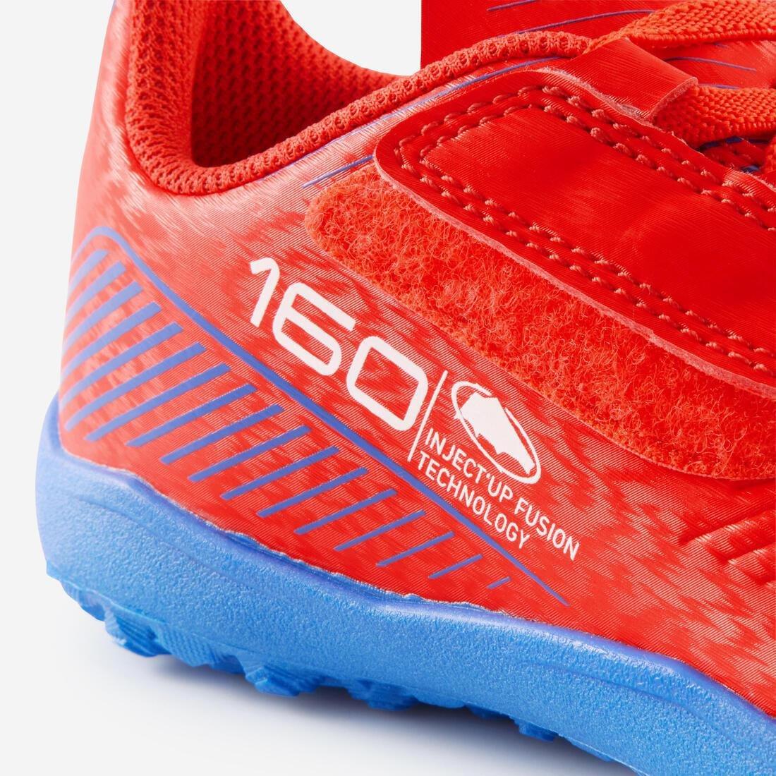 Kids Unisex Rip-Tab Football Boots - 160 Easy Turf, Red, No Color, large image number 10
