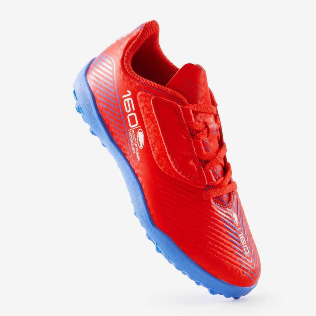 Kids Unisex Rip-Tab Football Boots - 160 Easy Turf, Red, No Color, large image number 13