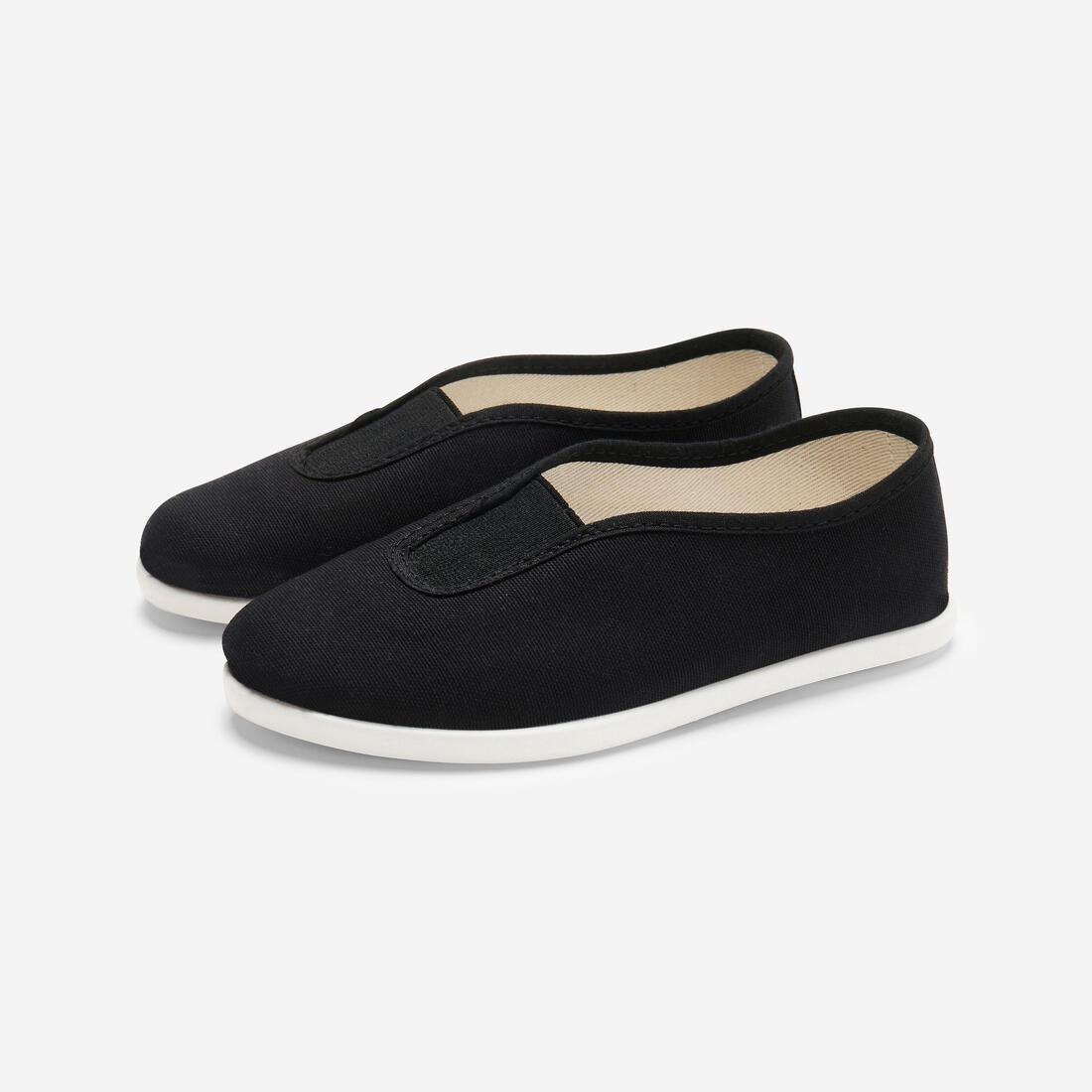 Kids Unisex Gymnastics Fabric Shoes, Black, 5401_000, large image number 0