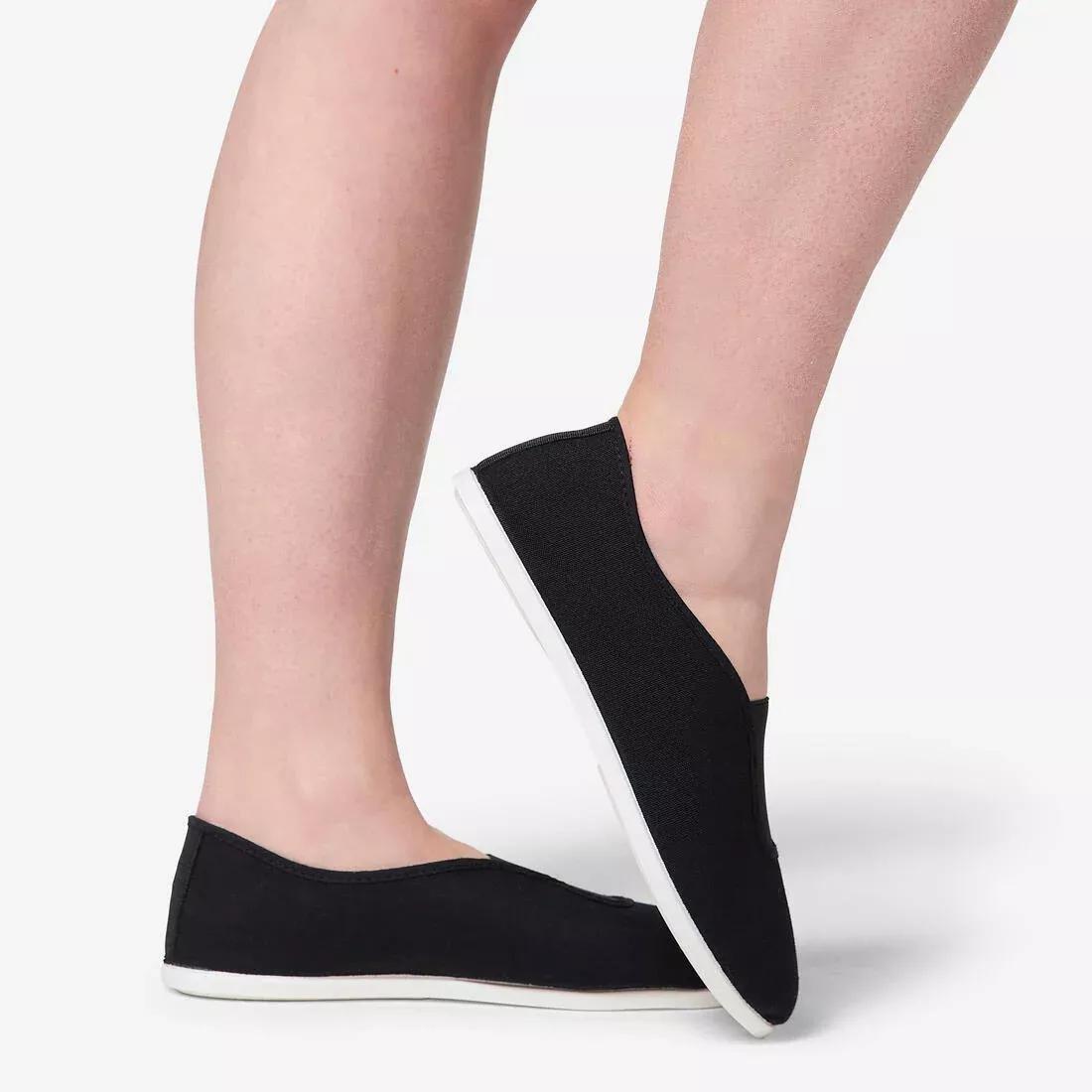 Kids Unisex Gymnastics Fabric Shoes, Black, 5401_000, large image number 4