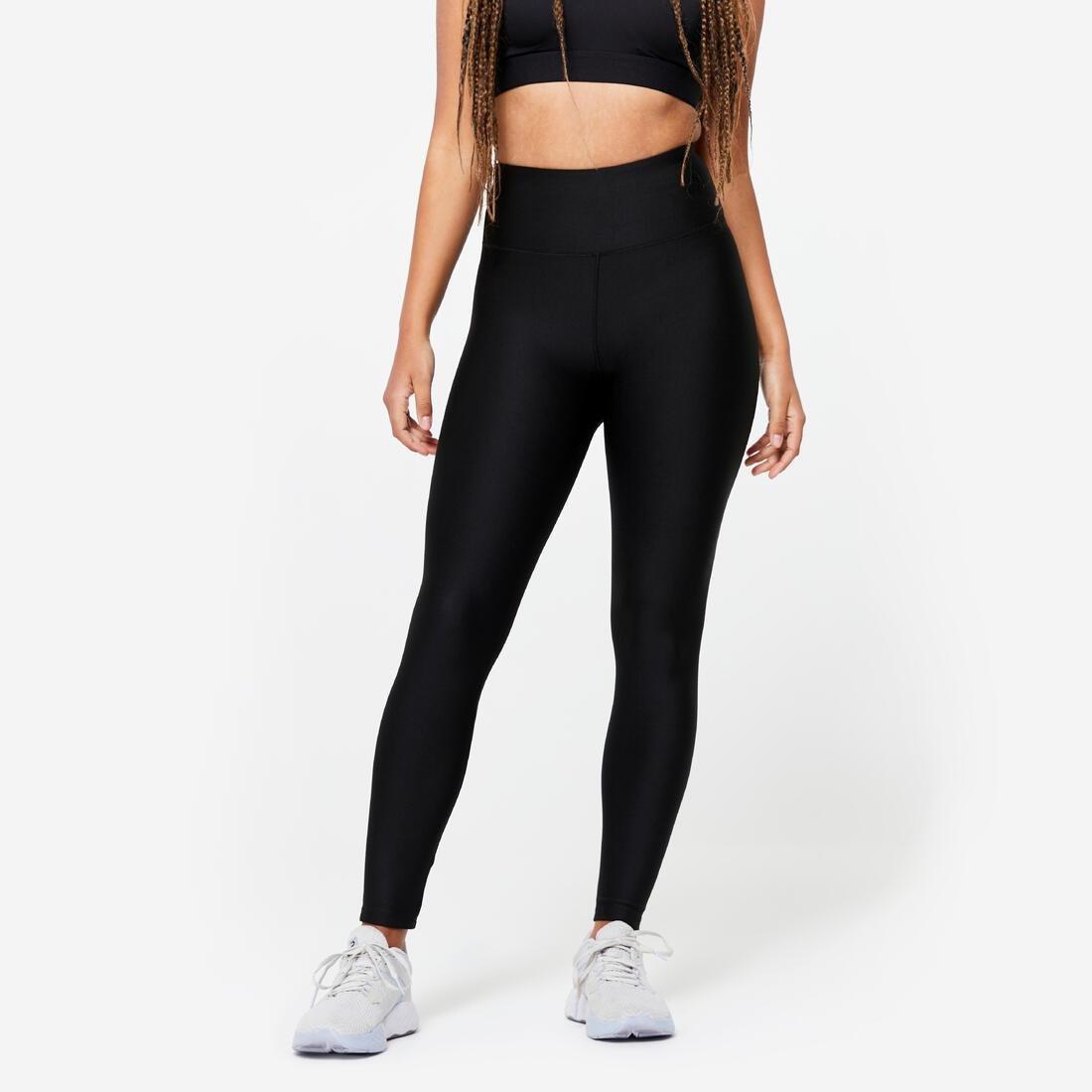 Women High-Waisted Cardio Fitness Leggings, Black, , large image number 0