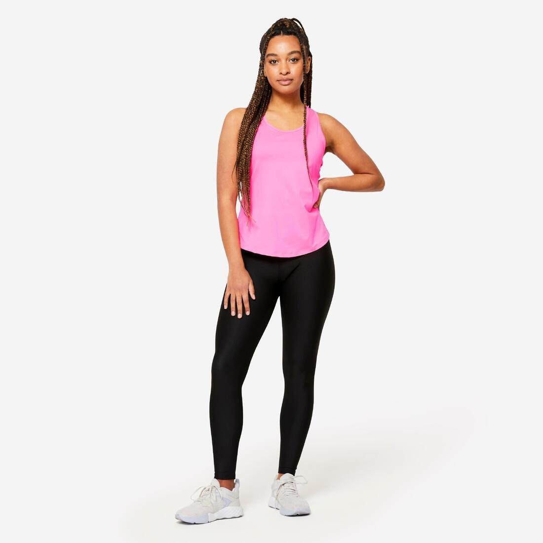 DOMYOS - Women High-Waisted Cardio Fitness Leggings, Black