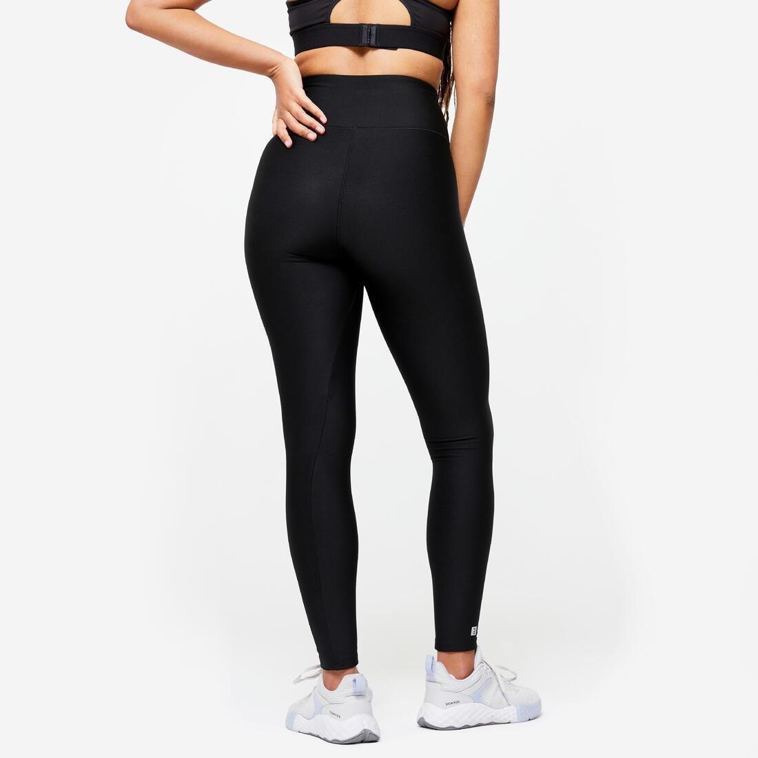 Women High-Waisted Cardio Fitness Leggings, Black, No Color, large image number 4