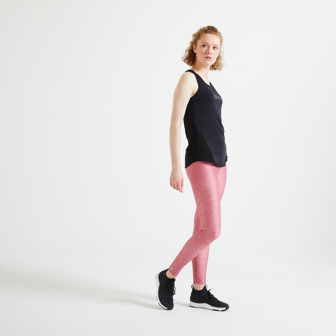 Women High-Waisted Cardio Fitness Leggings, Black, , large image number 7