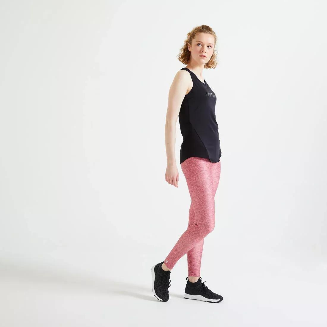 Women High-Waisted Cardio Fitness Leggings, Pink, No Color, large image number 3