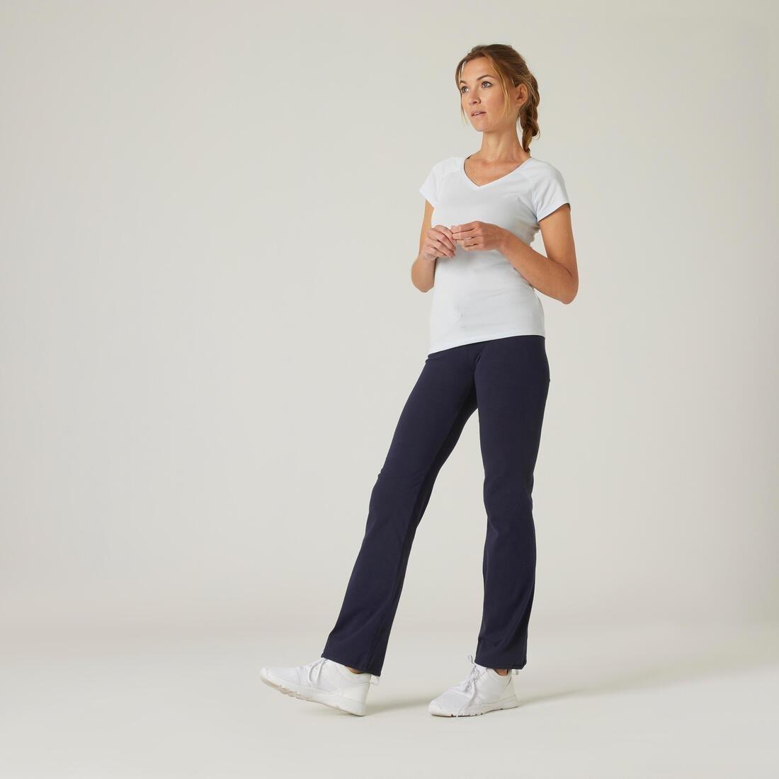 Women Fitness Adjustable Ankle Leggings, Blue, No Color, medium