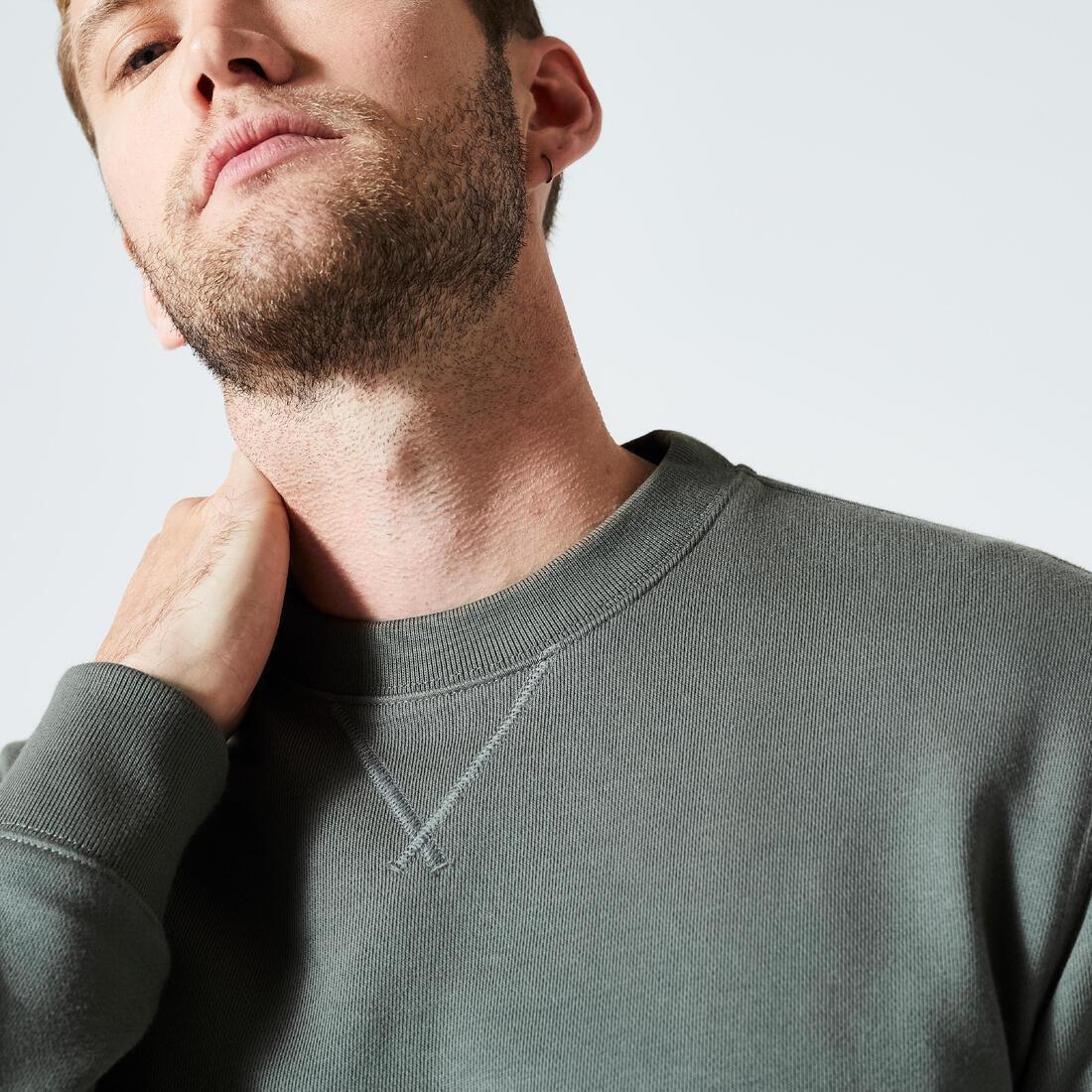 GREY Men's Crew-Neck Fitness Sweatshirt 500 Essentials, , large image number 5