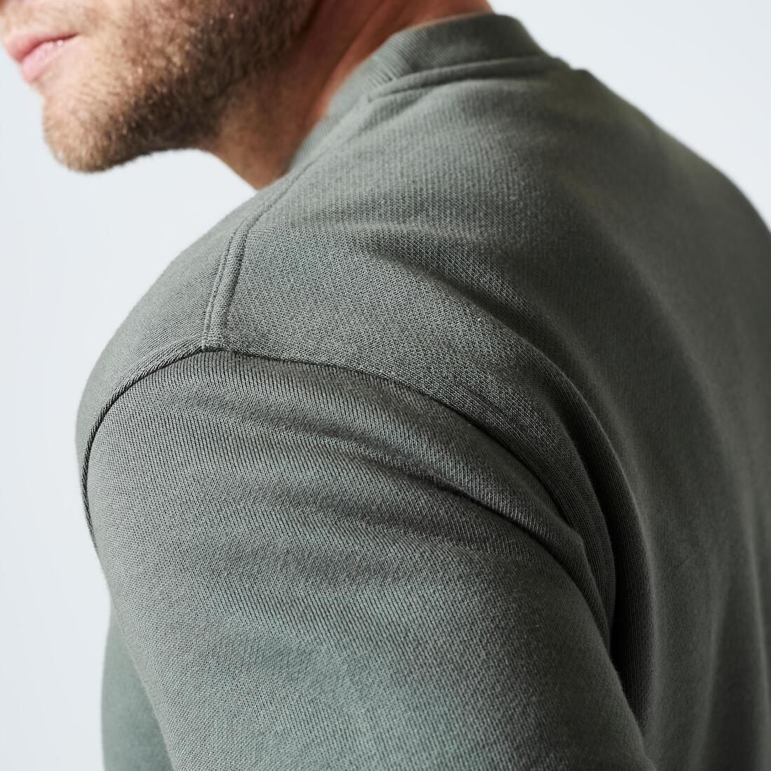 GREY Men's Crew-Neck Fitness Sweatshirt 500 Essentials, , large image number 6
