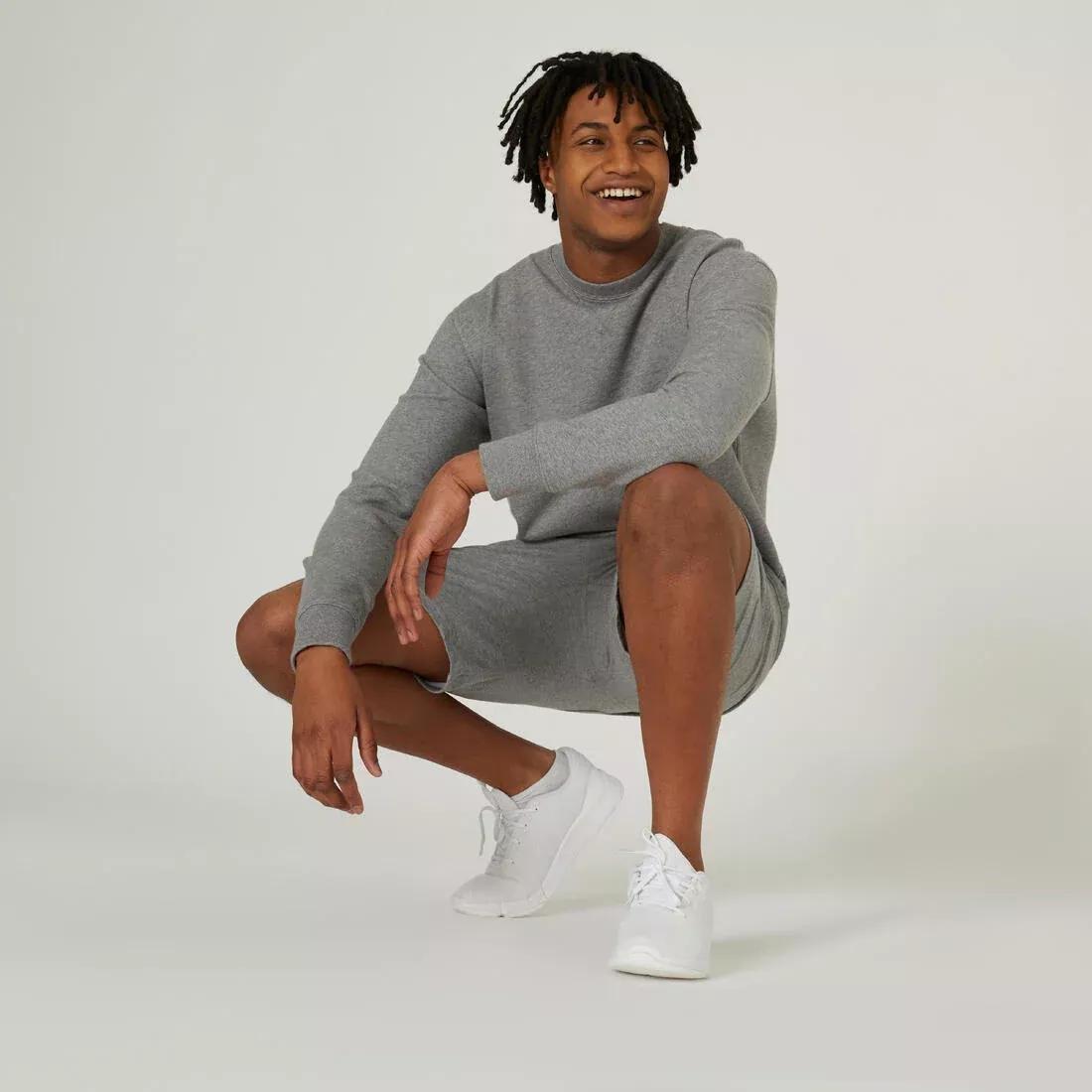 GREY Men's Crew-Neck Fitness Sweatshirt 500 Essentials, , large image number 11