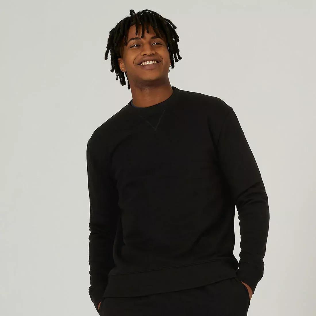 GREY Men's Crew-Neck Fitness Sweatshirt 500 Essentials, No Color, large image number 13
