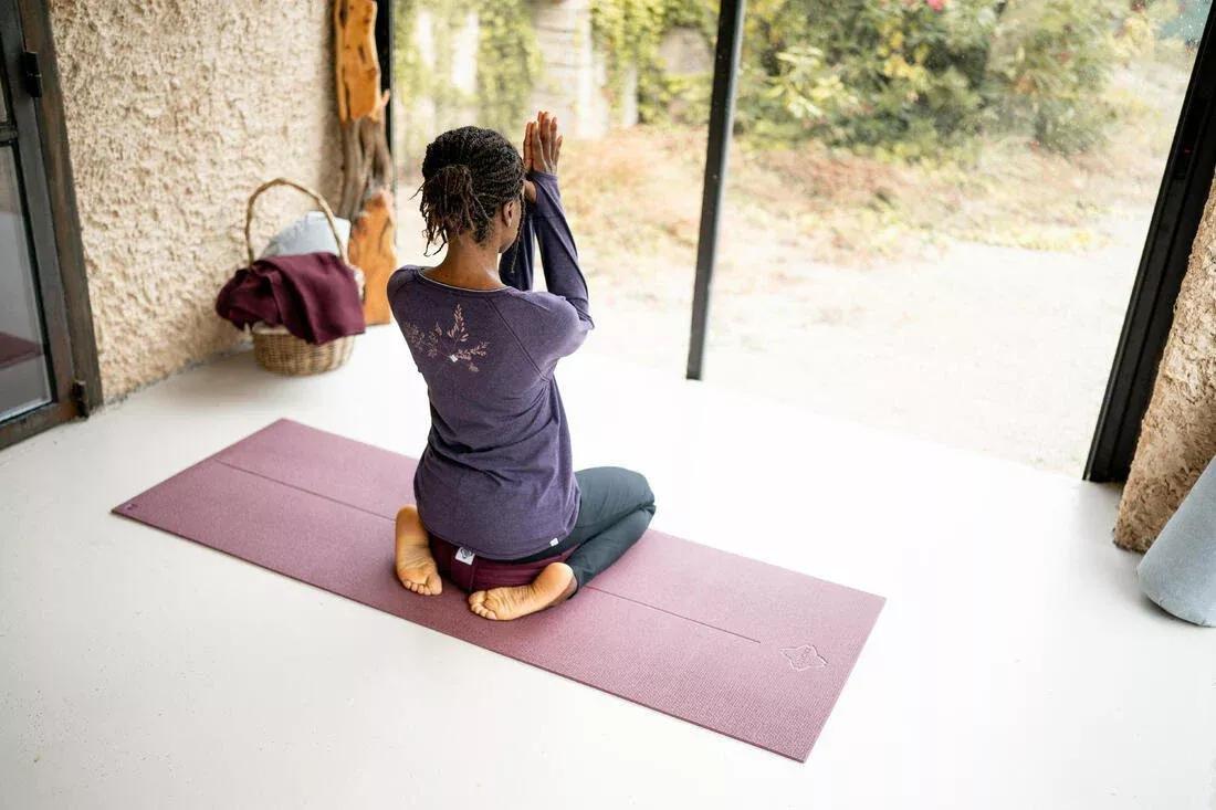 Comfort Yoga Mat, Burgundy, No Color, large image number 2