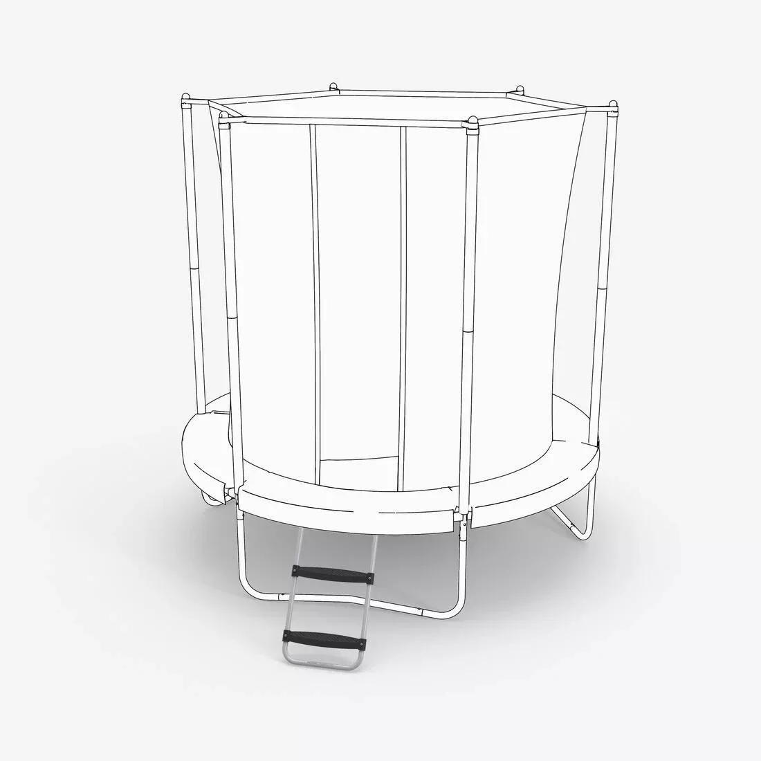 2-Step Ladder For 240 & 300 Trampolines, Black, 5401_000, large image number 3