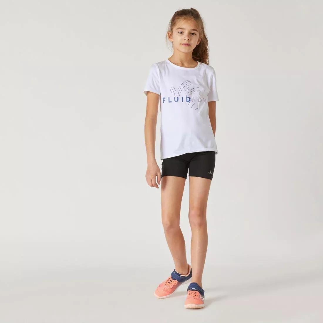 Girls Short-Sleeved Gym T-Shirt 100 Print, Snow White, , large image number 0