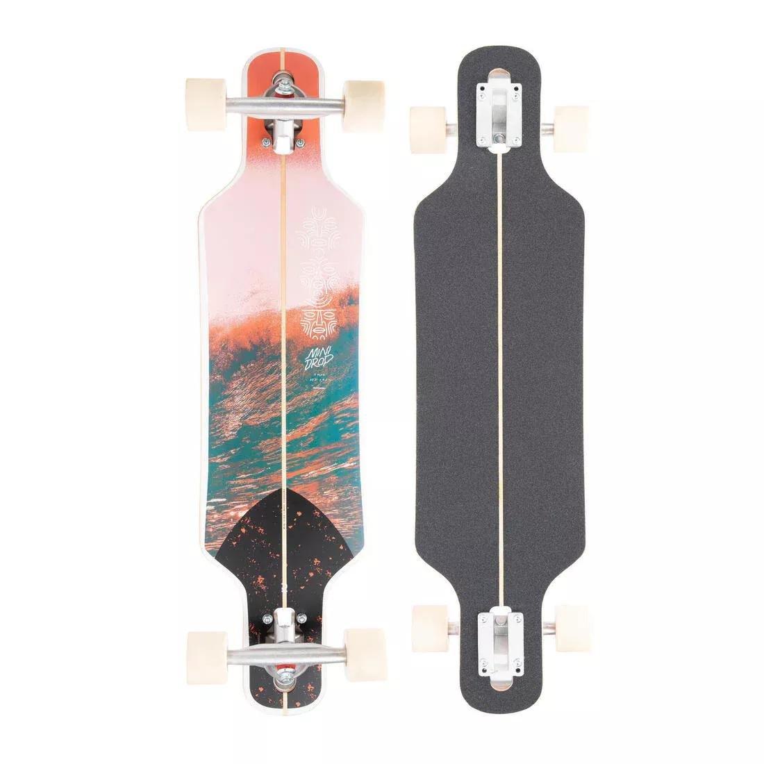 CORAL RED Longboard 100 Drop - Floral, No Color, large image number 0