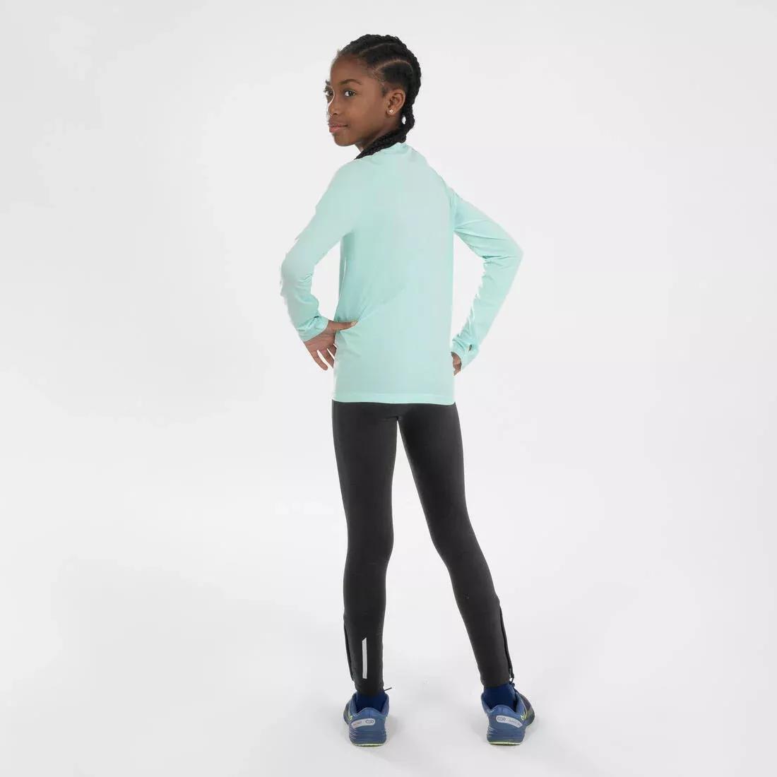Kids Unisex Warm Running Tights - Kiprun Warm+, Black, No Color, medium