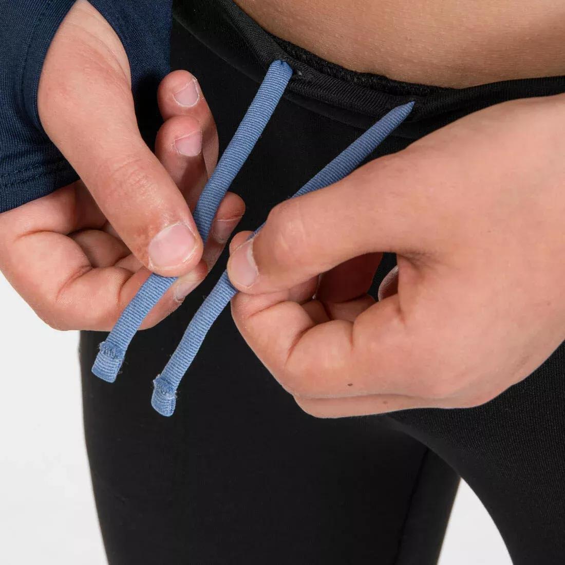 Kids Unisex Warm Running Tights - Kiprun Warm+, Black, No Color, large image number 8