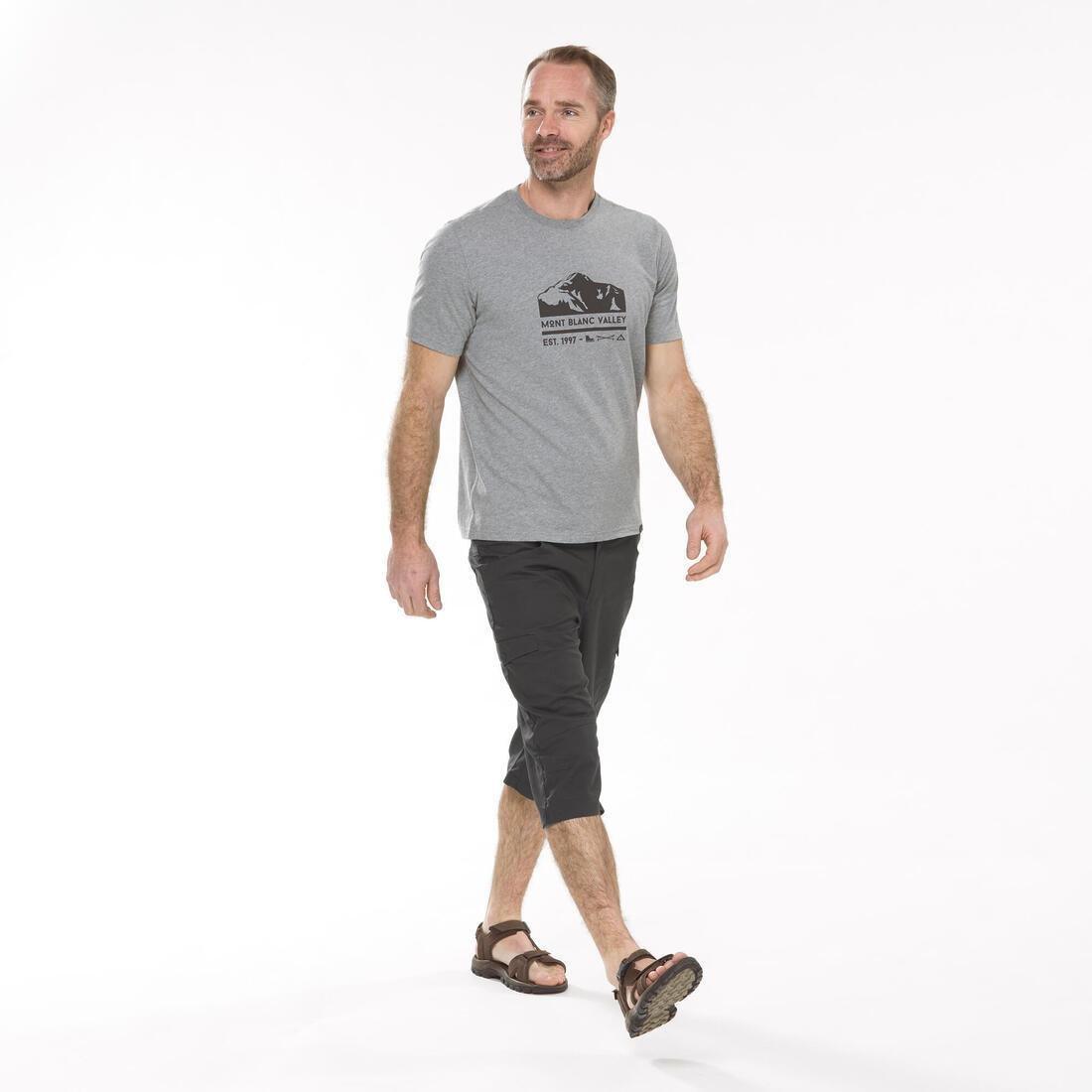 QUECHUA - Men's Country Walking Bermuda Shorts - Nh500 Fresh, Carbon Grey