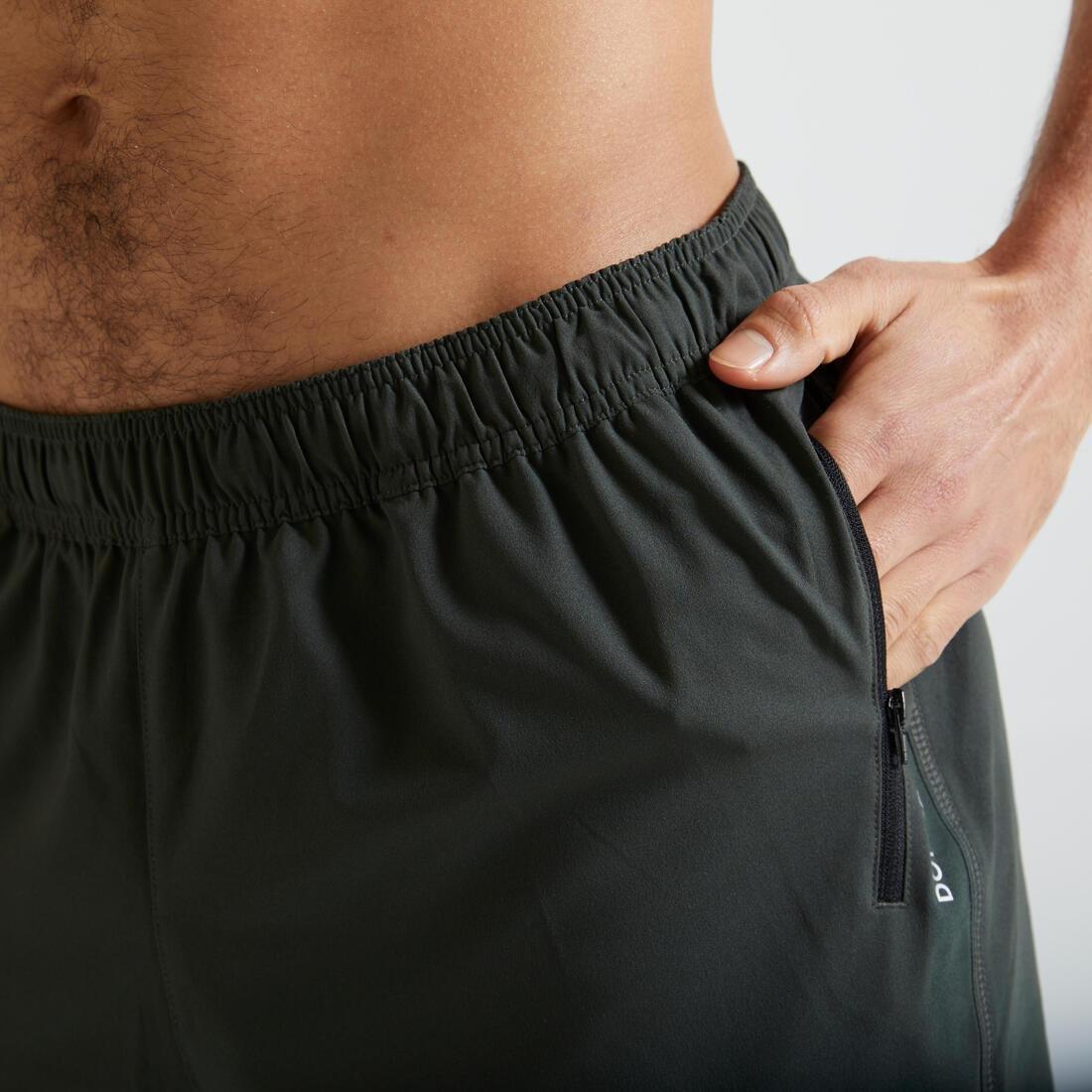 Men Zip Pocket Breathable Essential Fitness Shorts, Green, No Color, large image number 5