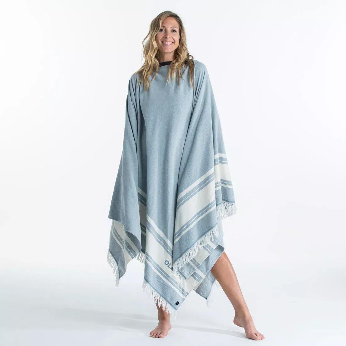 Beach Towel Poncho -190 X 190 Cm, Storm Blue, No Color, large image number 0