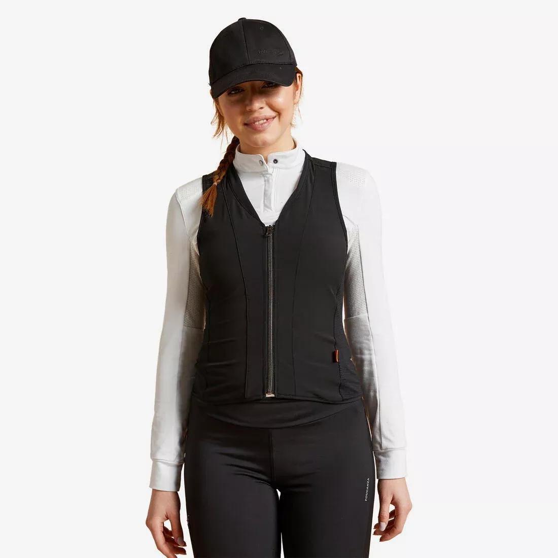 Unisex Horse Riding Flexible Back Protector - 500, Black, No Color, medium