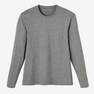 DOMYOS - Men Long-Sleeved Fitness T-Shirt 100, Grey