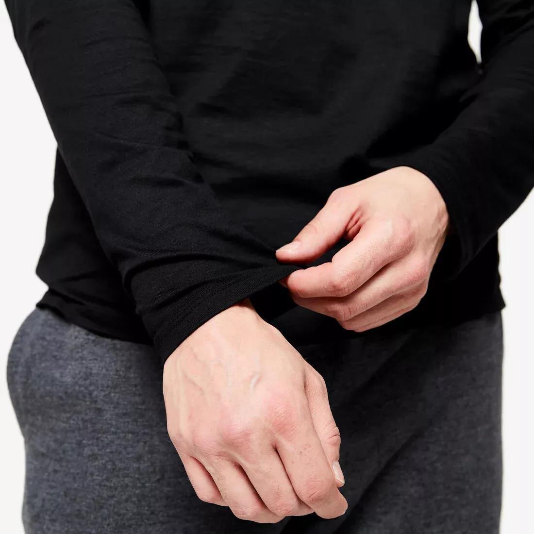 Men Long-Sleeved Fitness T-Shirt - 100, Grey, No Color, large image number 6