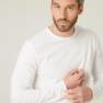 DOMYOS - Long-Sleeved Cotton Fitness T-Shirt,White