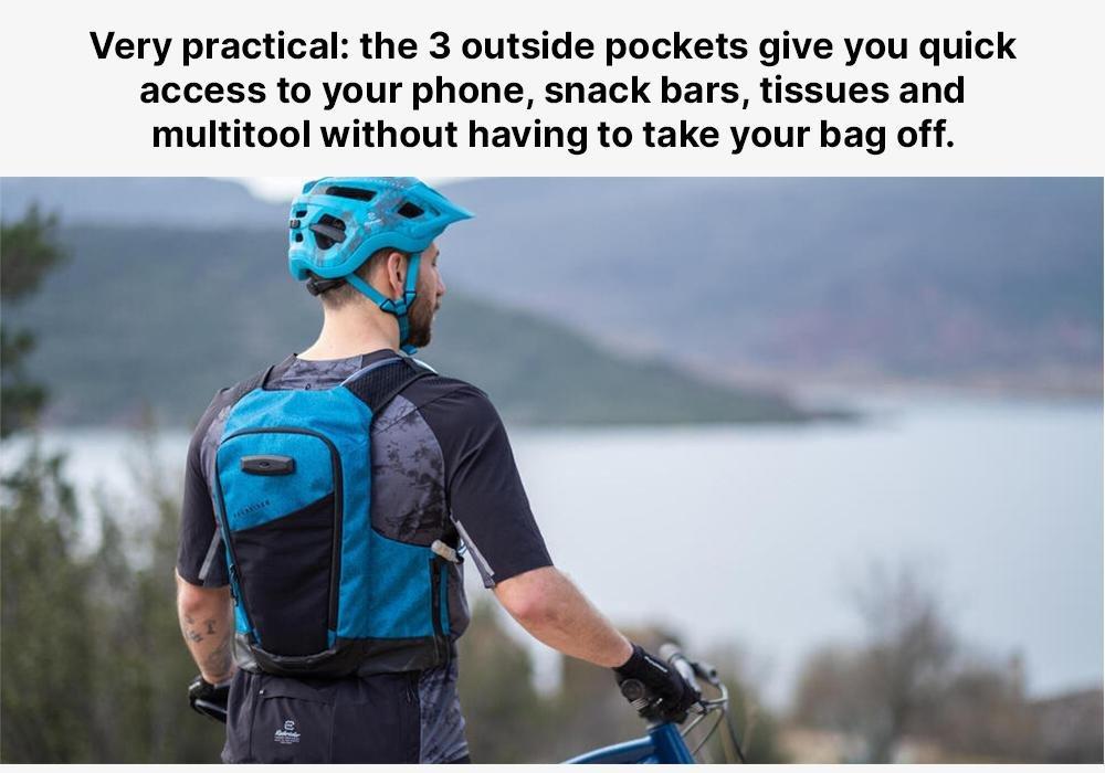 Mountain Bike Hydration Backpack Explore Water, Blue, No Color, large image number 19