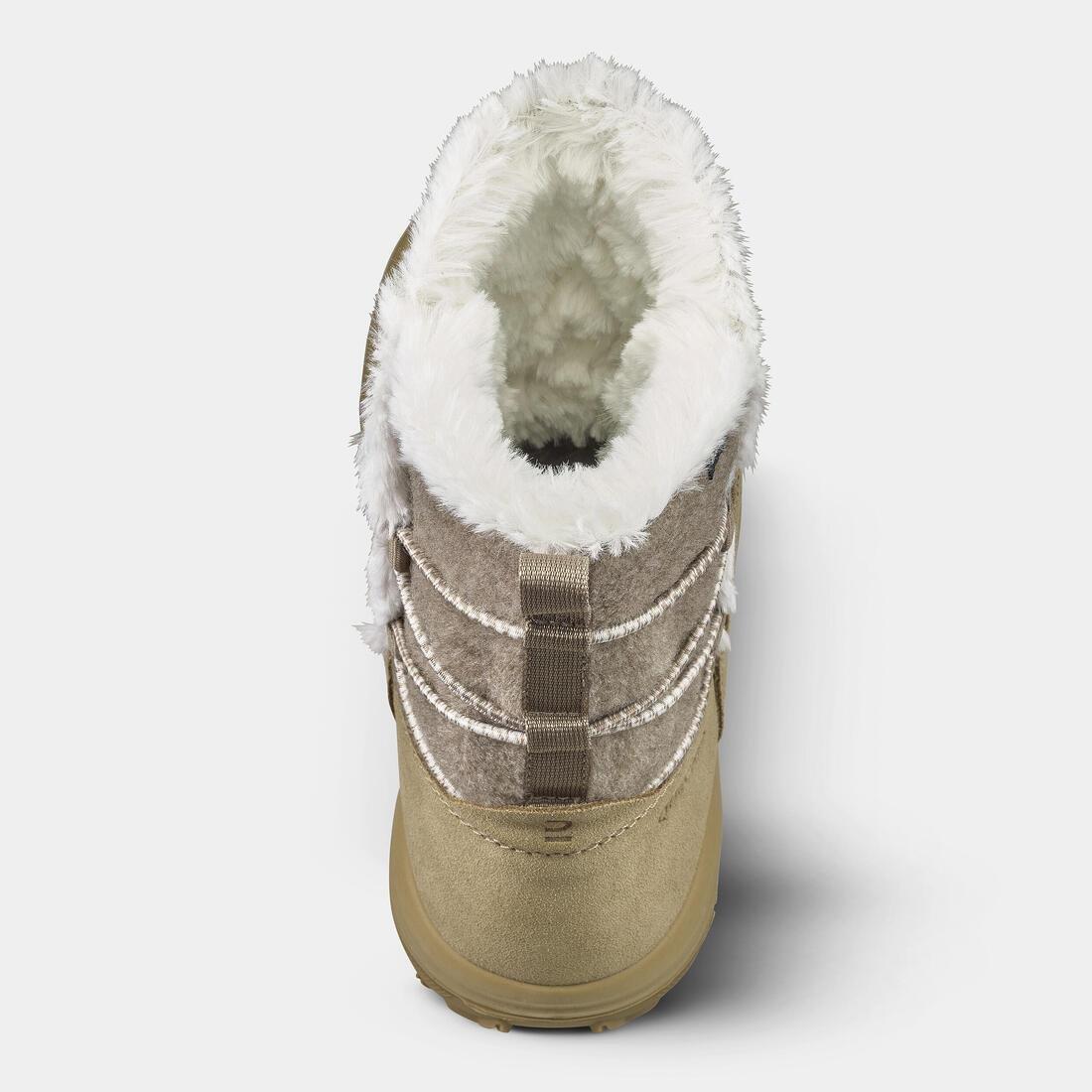 CAPPUCCINO BEIGE Women's warm waterproof snow hiking boots - SH500 leather, , large image number 7