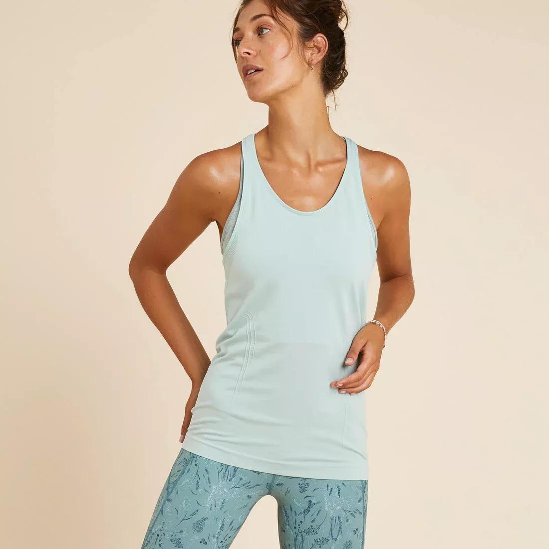 Women Seamless Dynamic Yoga Tank Top, Green, No Color, large image number 1