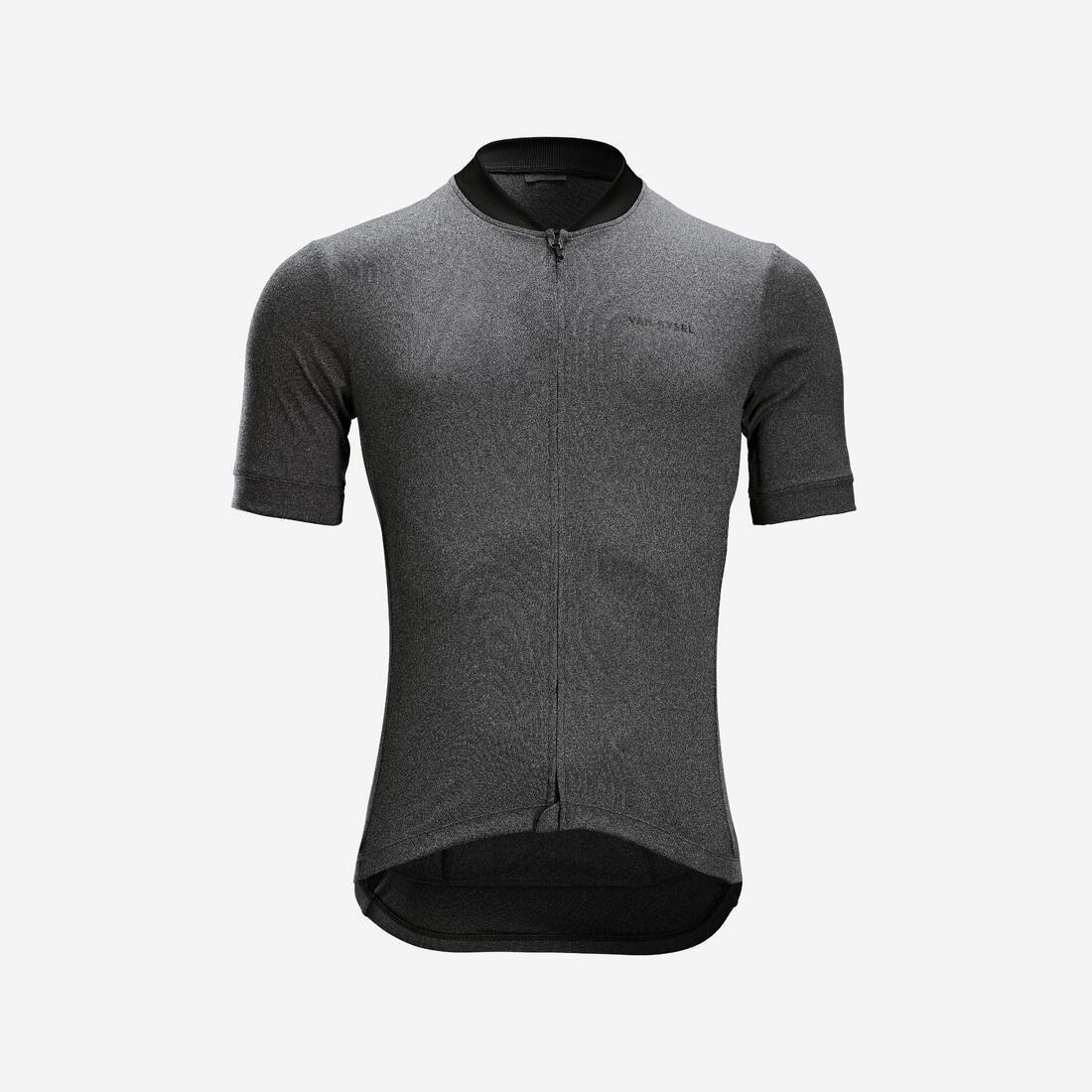 Men Short-Sleeved Road Cycling Summer Jersey Rc100, Black, No Color, medium