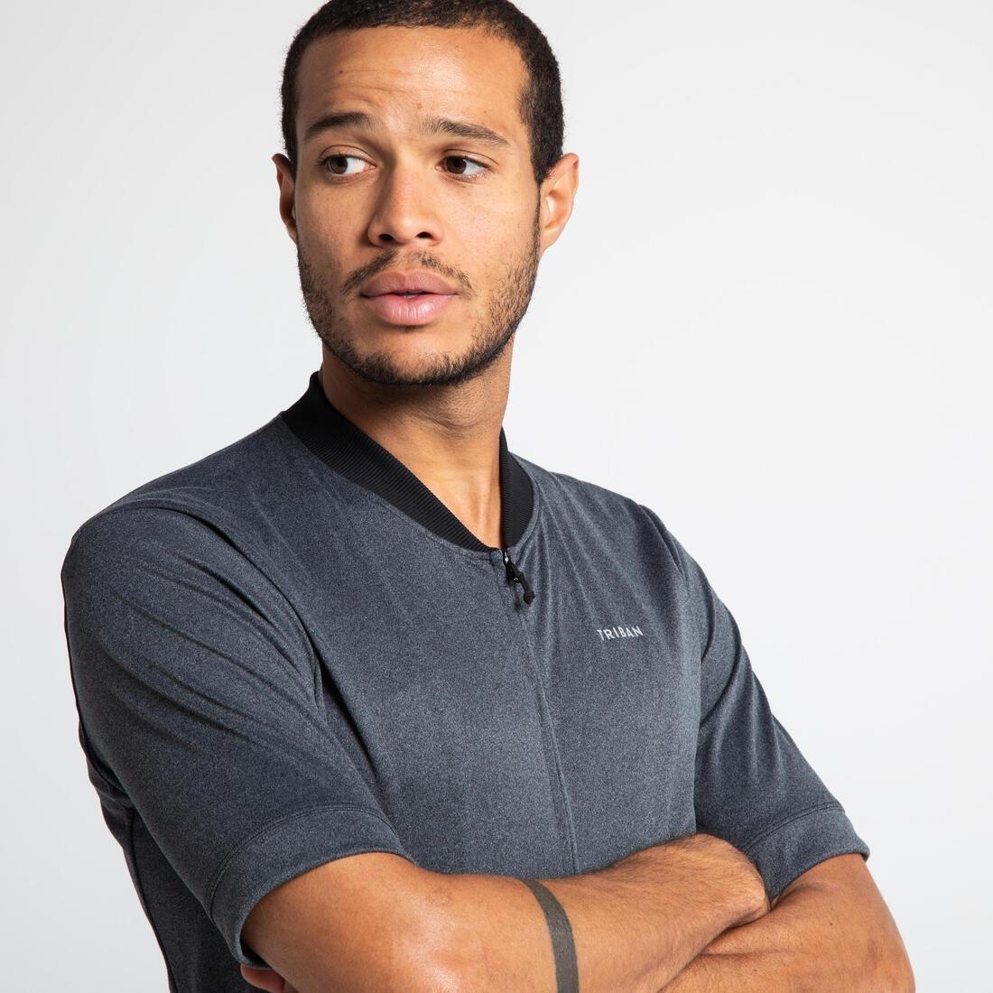 Men Short-Sleeved Road Cycling Summer Jersey Rc100, Black, No Color, large image number 7