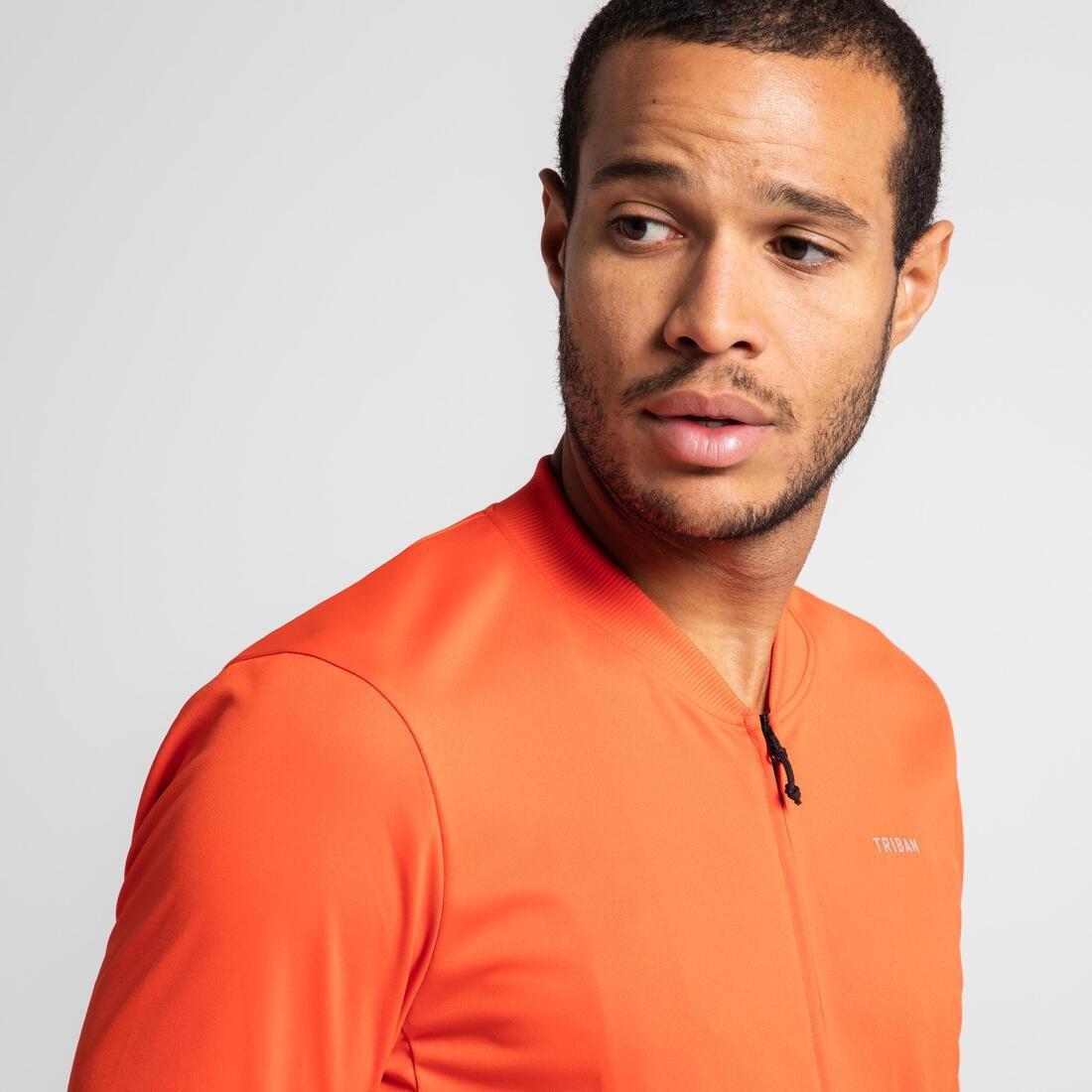 Men Short-Sleeved Road Cycling Summer Jersey Rc100, Black, No Color, medium