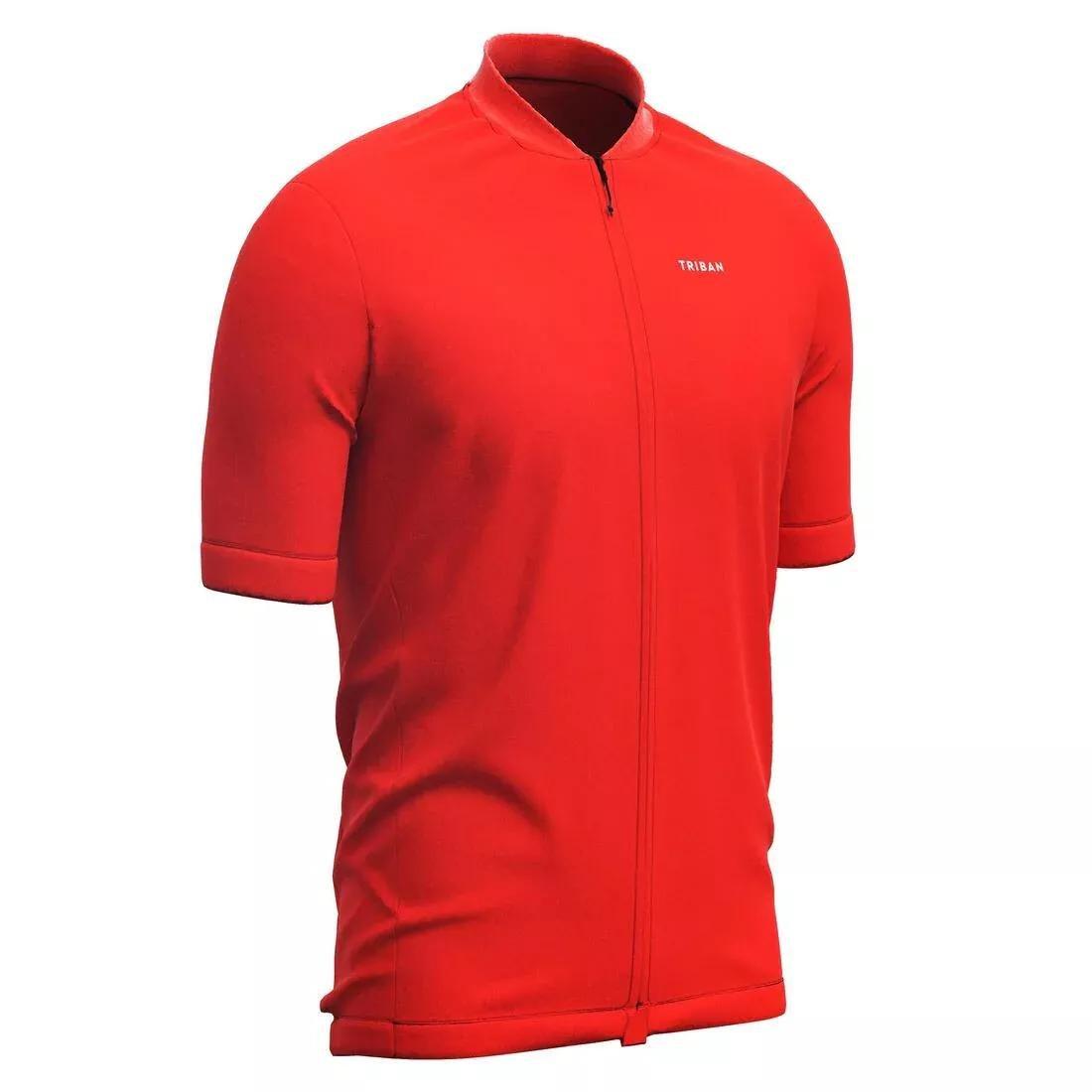 Men Short-Sleeved Road Cycling Summer Jersey Rc100, Red, No Color, large image number 0