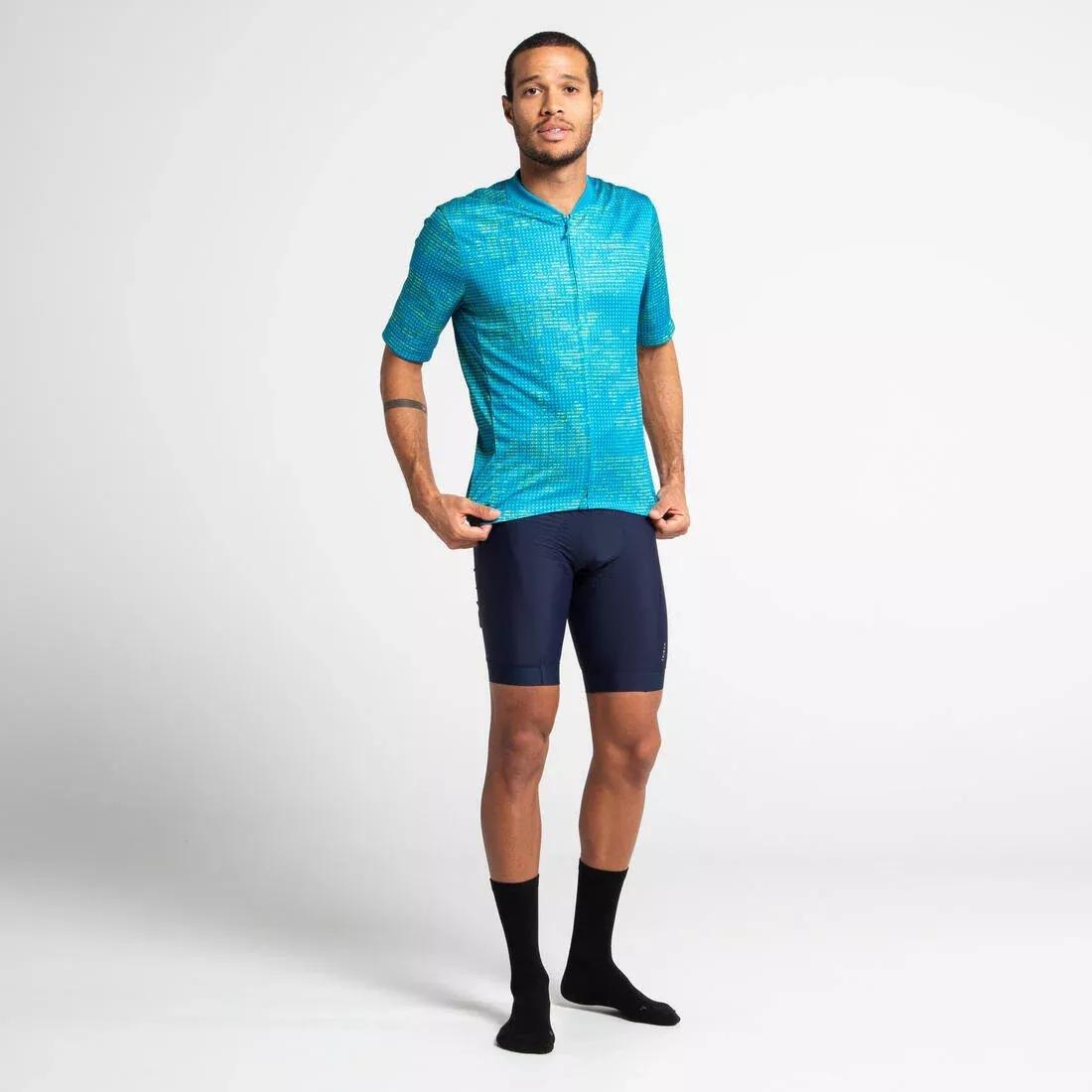 Men Short-Sleeved Road Cycling Summer Jersey Rc100, Turquoise, No Color, large image number 1