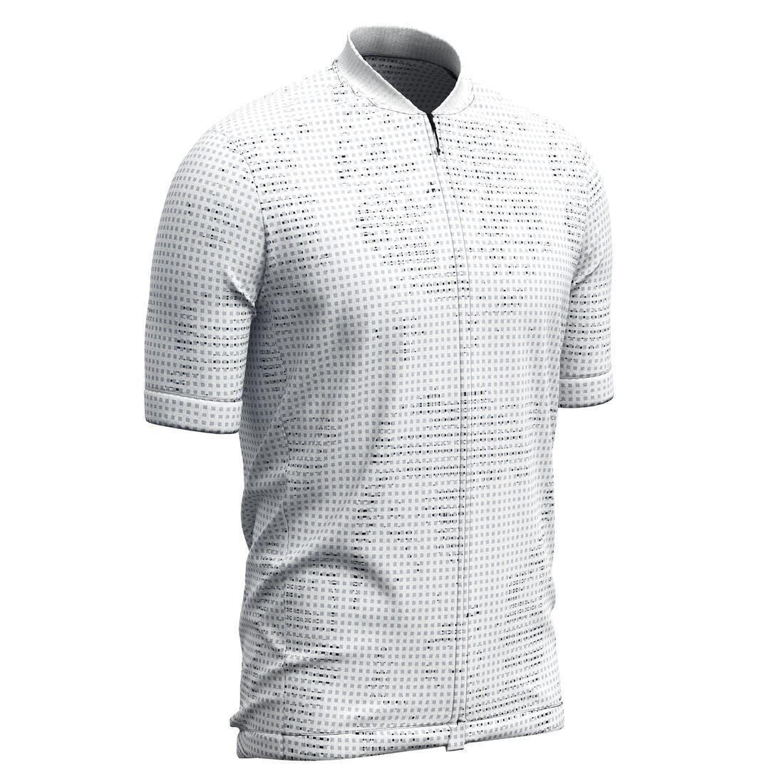 Men Short-Sleeved Road Cycling Summer Jersey Rc100, White, No Color, medium