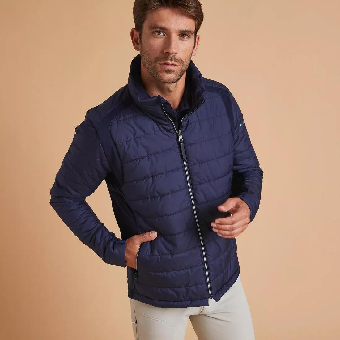 Men's Horse Riding Light Padded Jacket - Blue Black/Dark Blue, asphalt blue, , large image number 5