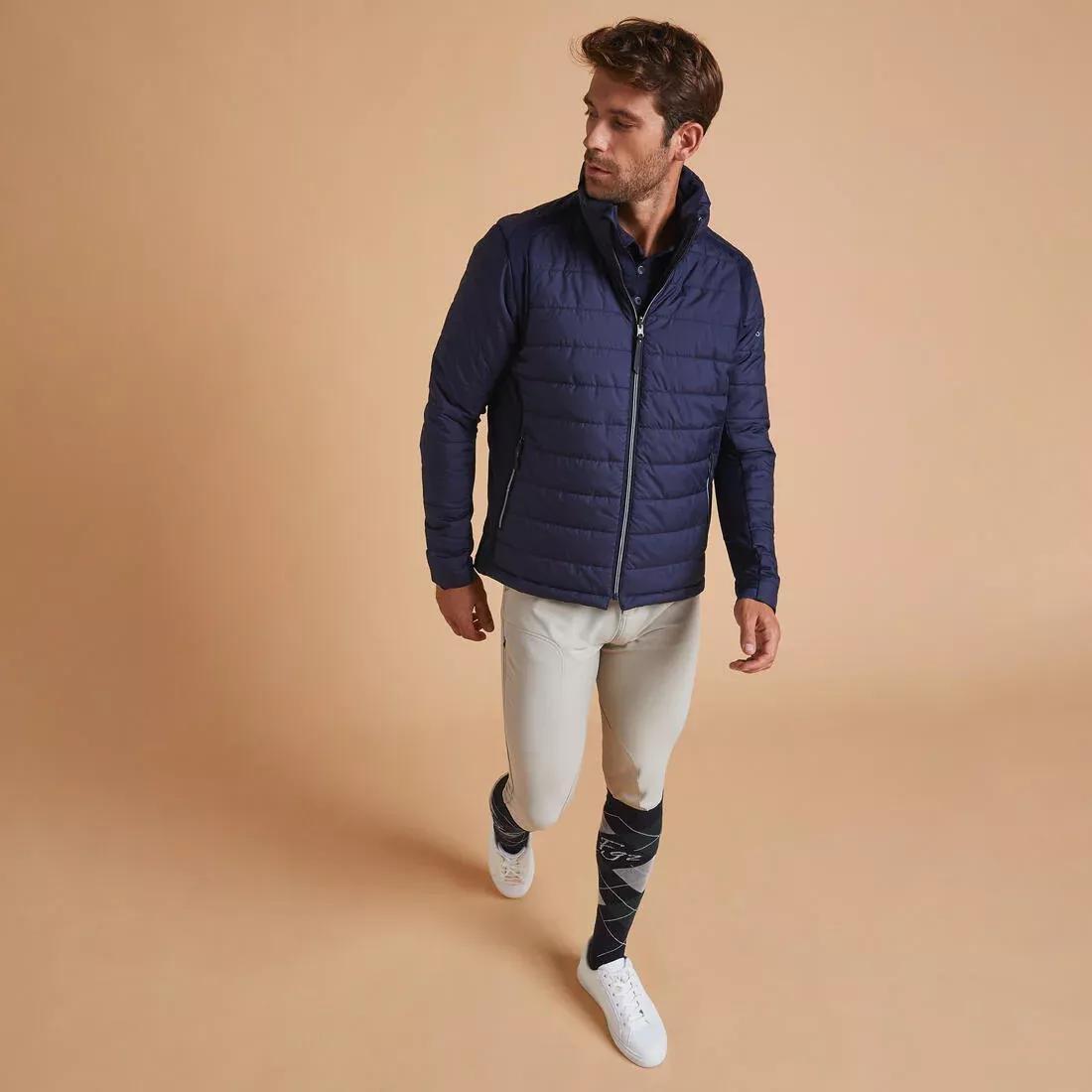 Men's Horse Riding Light Padded Jacket - Blue Black/Dark Blue, asphalt blue, , large image number 6