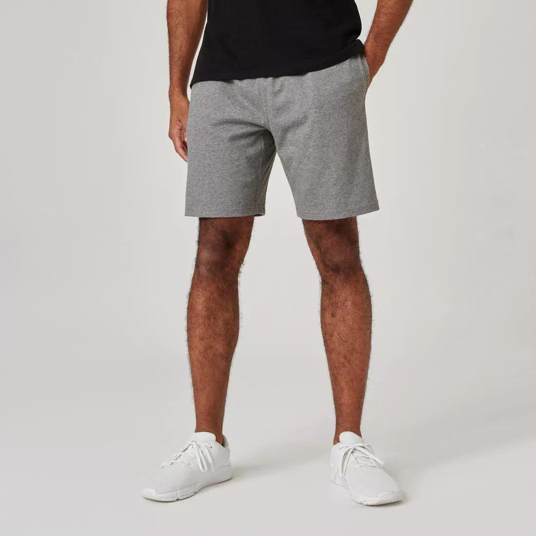 Men Fitness Shorts 500 Essentials, Grey, , large image number 0