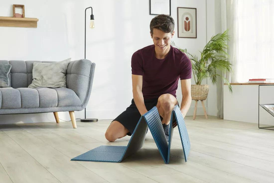 Pilates Floor Mat - Tone Mat Fold, Blue, No Color, medium
