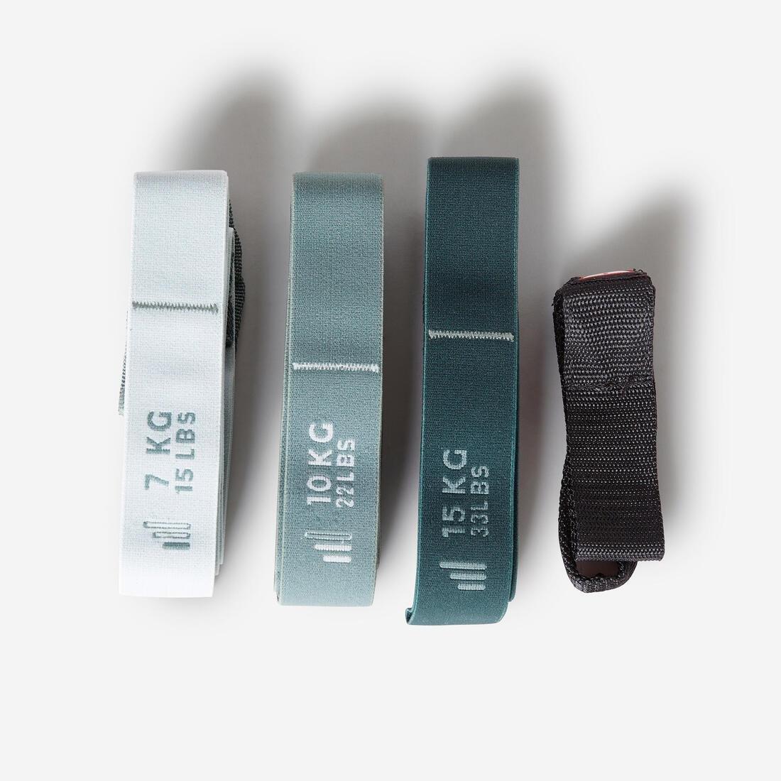 YELLOW Set of 3 Fitness Resistance Bands Toneband - Resistance 7-10-15 kg, No Color, medium